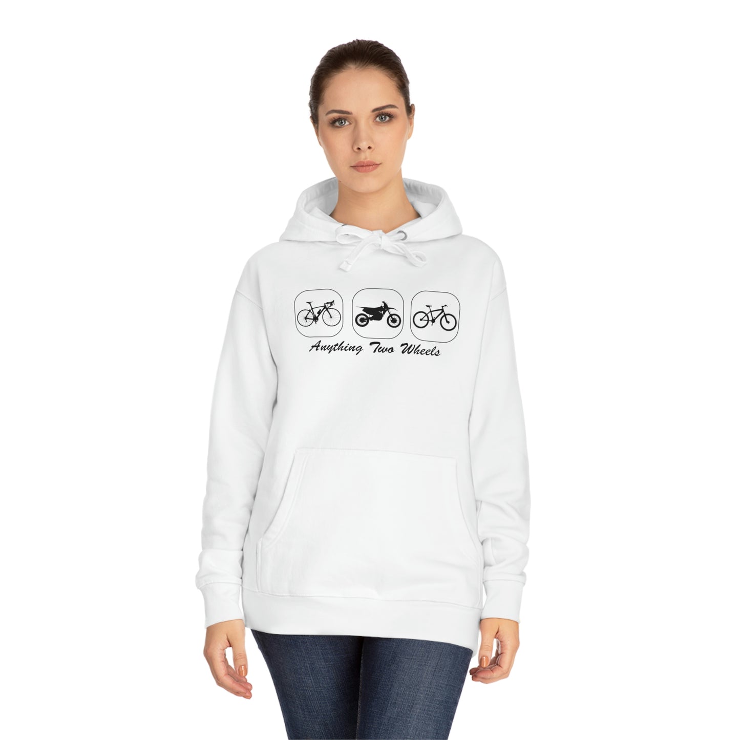 Anything 2 Wheels White or Heather Fleece Hoodie