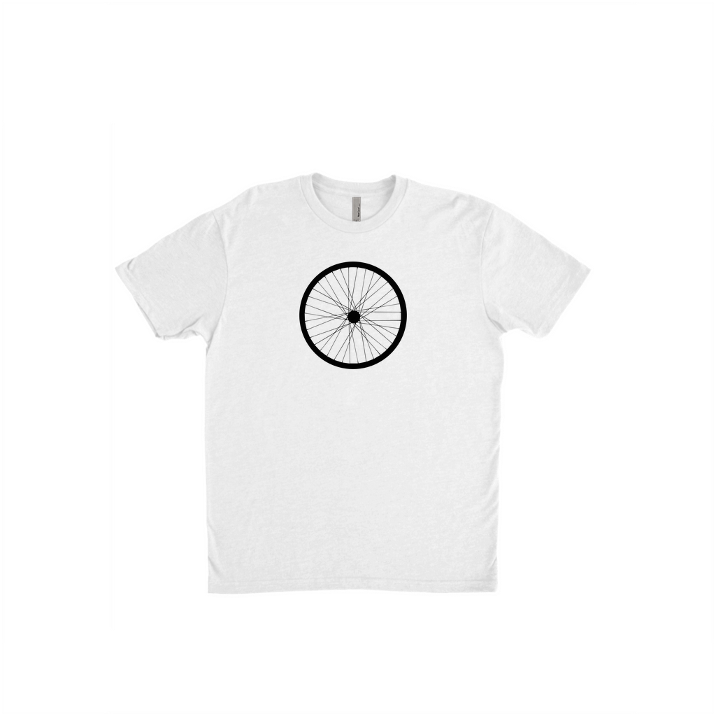 Road Bike Wheel Tee - Black Logo