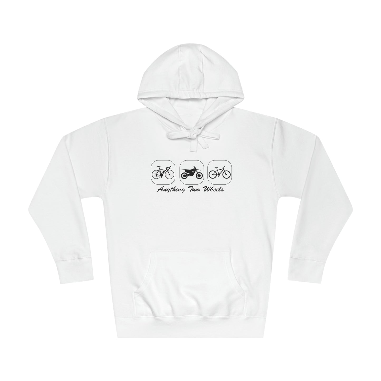 Anything 2 Wheels White or Heather Fleece Hoodie