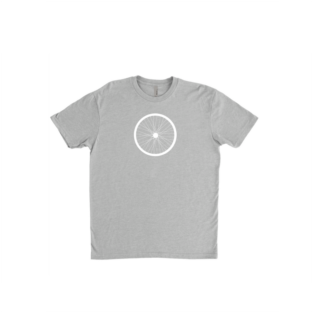 Road Bike Wheel Tee - White Logo