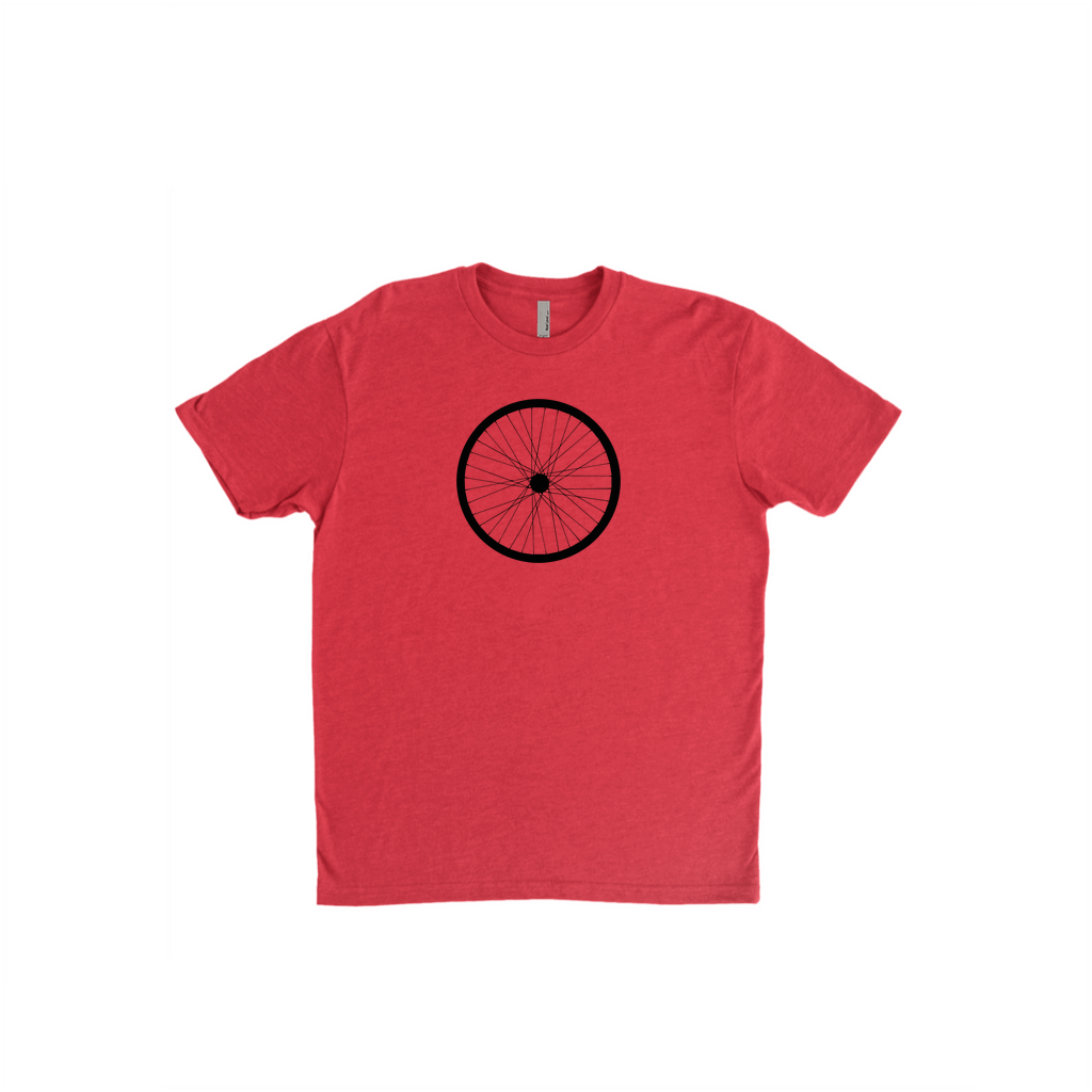 Road Bike Wheel Tee - Black Logo